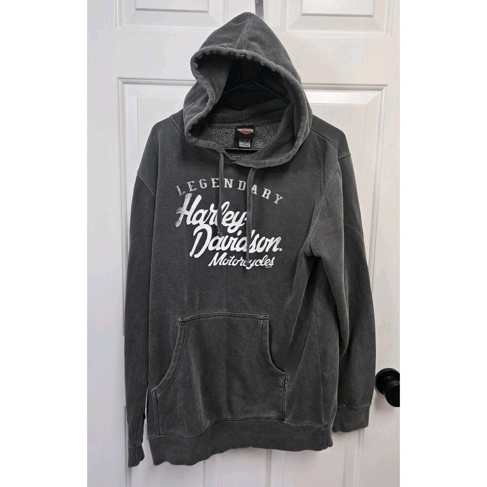 Mens Grey Harley Davidson Hoodie Genuine Arrowhead, AZ Size Medium